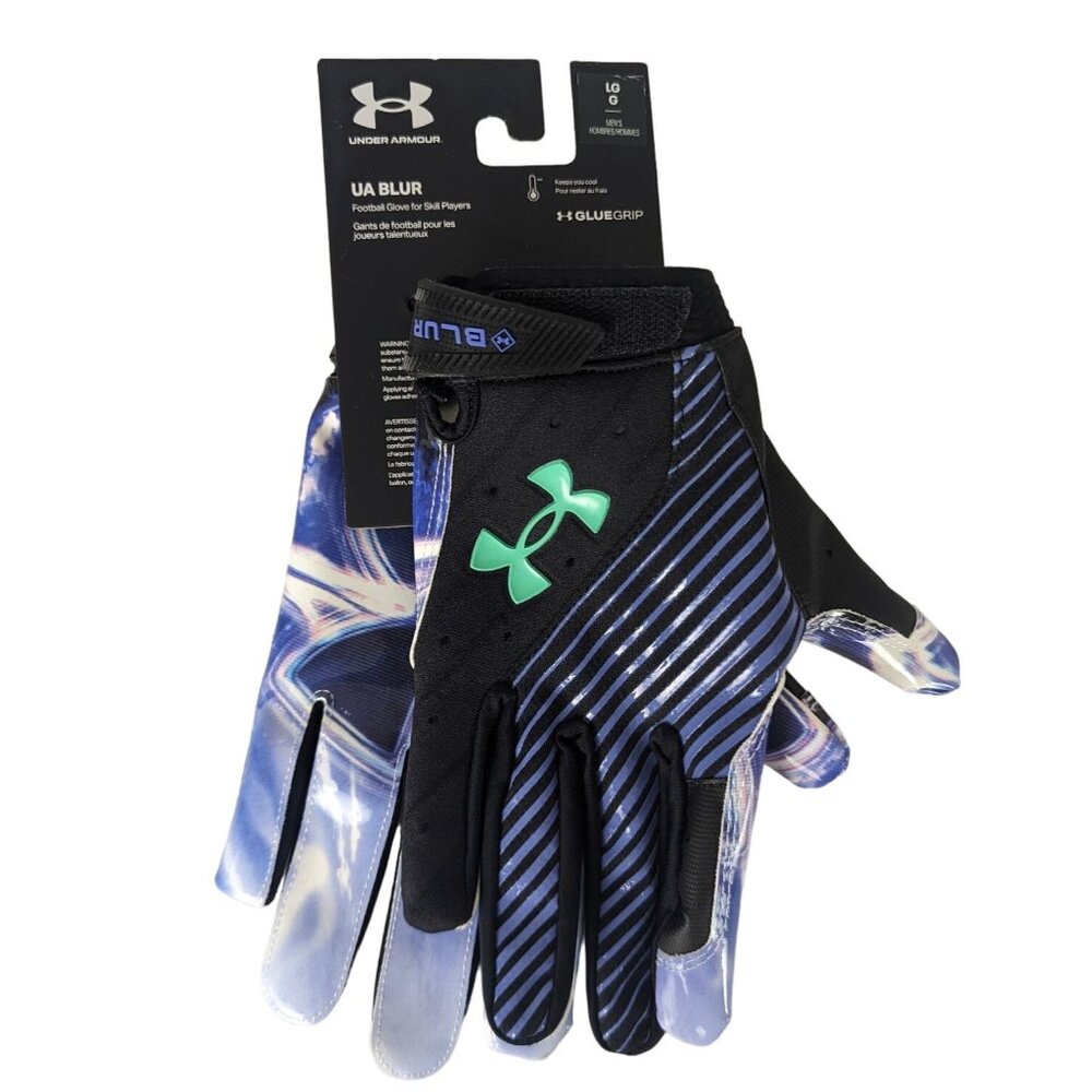 Under Armour Mens‎ UA BLUR Football Glove Skill Players Gluegrip Gloves sz L